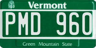 VT license plate PMD960