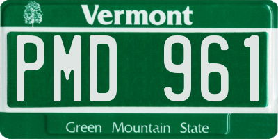 VT license plate PMD961