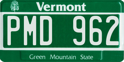VT license plate PMD962