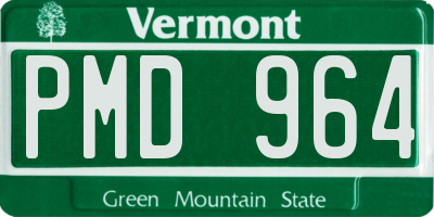 VT license plate PMD964