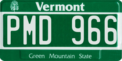 VT license plate PMD966