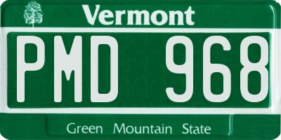 VT license plate PMD968
