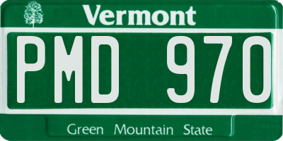 VT license plate PMD970