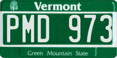 VT license plate PMD973