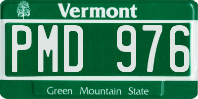 VT license plate PMD976