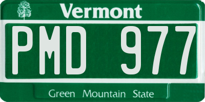 VT license plate PMD977