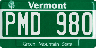 VT license plate PMD980