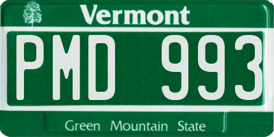 VT license plate PMD993