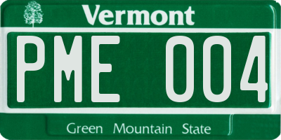 VT license plate PME004