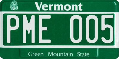 VT license plate PME005