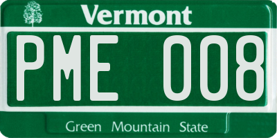 VT license plate PME008