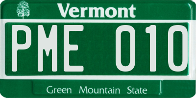 VT license plate PME010