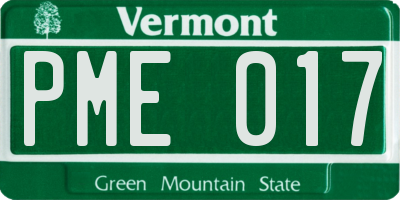 VT license plate PME017