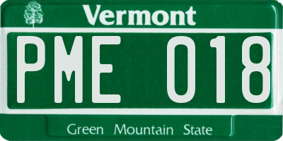 VT license plate PME018