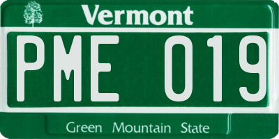 VT license plate PME019