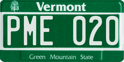 VT license plate PME020