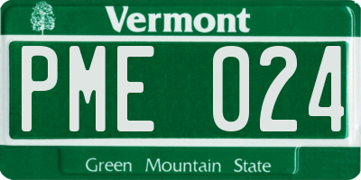 VT license plate PME024