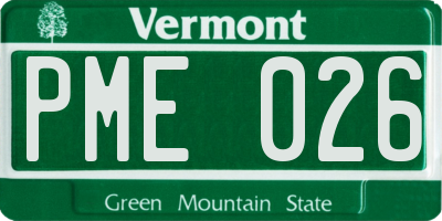 VT license plate PME026
