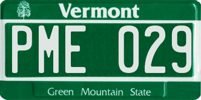VT license plate PME029