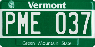 VT license plate PME037