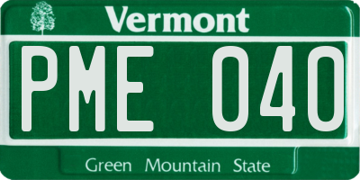 VT license plate PME040