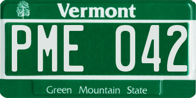 VT license plate PME042