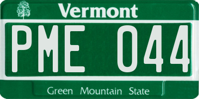 VT license plate PME044