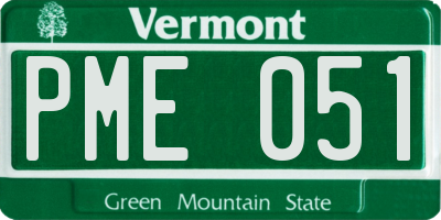 VT license plate PME051