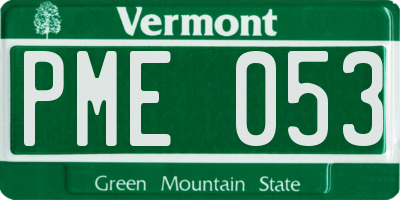 VT license plate PME053