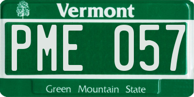 VT license plate PME057