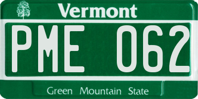 VT license plate PME062