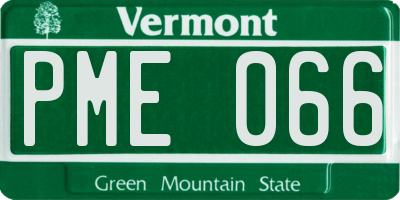 VT license plate PME066