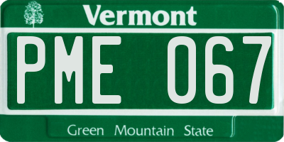VT license plate PME067