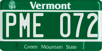 VT license plate PME072