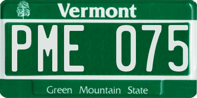VT license plate PME075