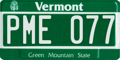 VT license plate PME077