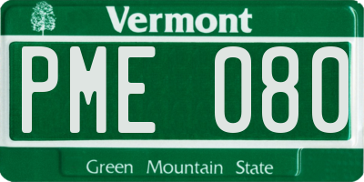VT license plate PME080