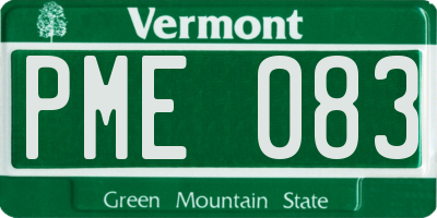 VT license plate PME083