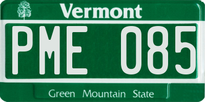 VT license plate PME085