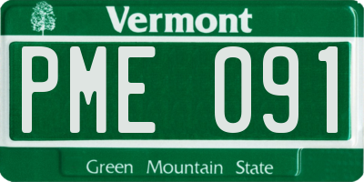 VT license plate PME091