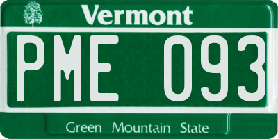 VT license plate PME093
