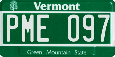 VT license plate PME097