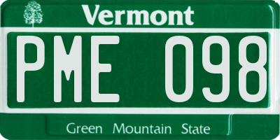 VT license plate PME098