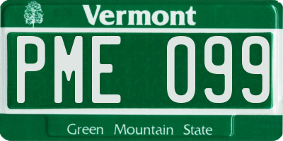 VT license plate PME099