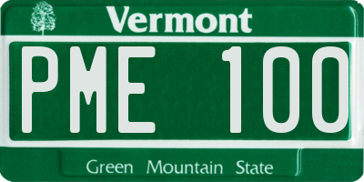 VT license plate PME100