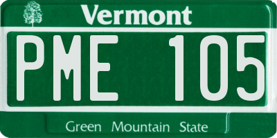 VT license plate PME105