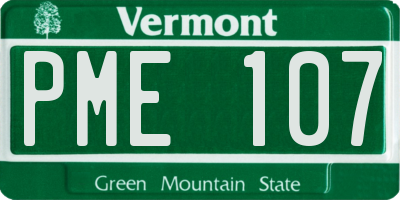 VT license plate PME107