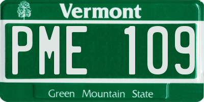 VT license plate PME109