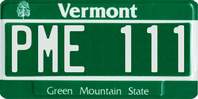 VT license plate PME111