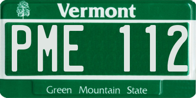 VT license plate PME112
